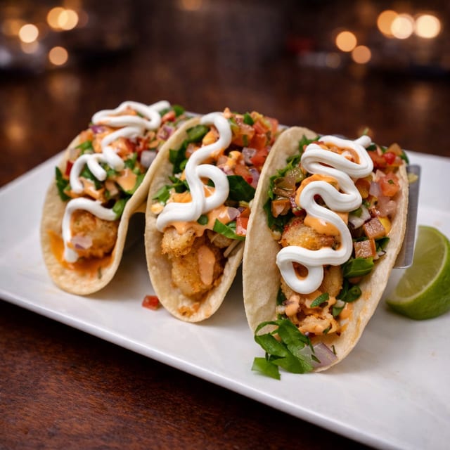 Baja Shrimp Tacos.