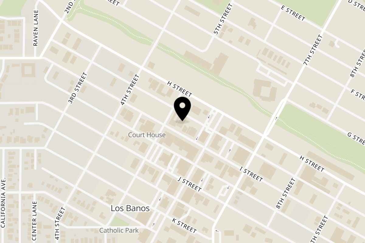 Map showing the location of Jams@209 Sports Bar & Grill Los Banos - JAMS@209 Sports Bar & Grill on 516 I St in Los Banos