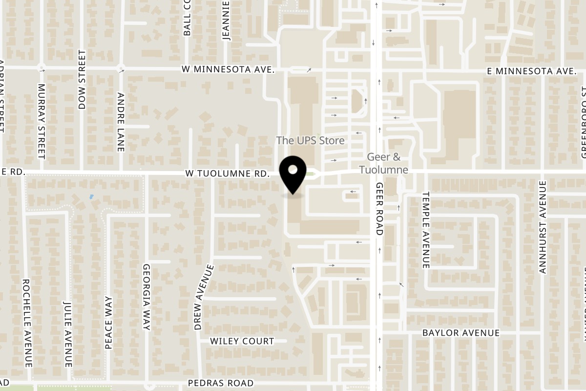 Map showing the location of Jams@209 Sports Bar & Grill Turlock - Jams@209 Sports Bar & Grill on 2317 Geer Rd in Turlock